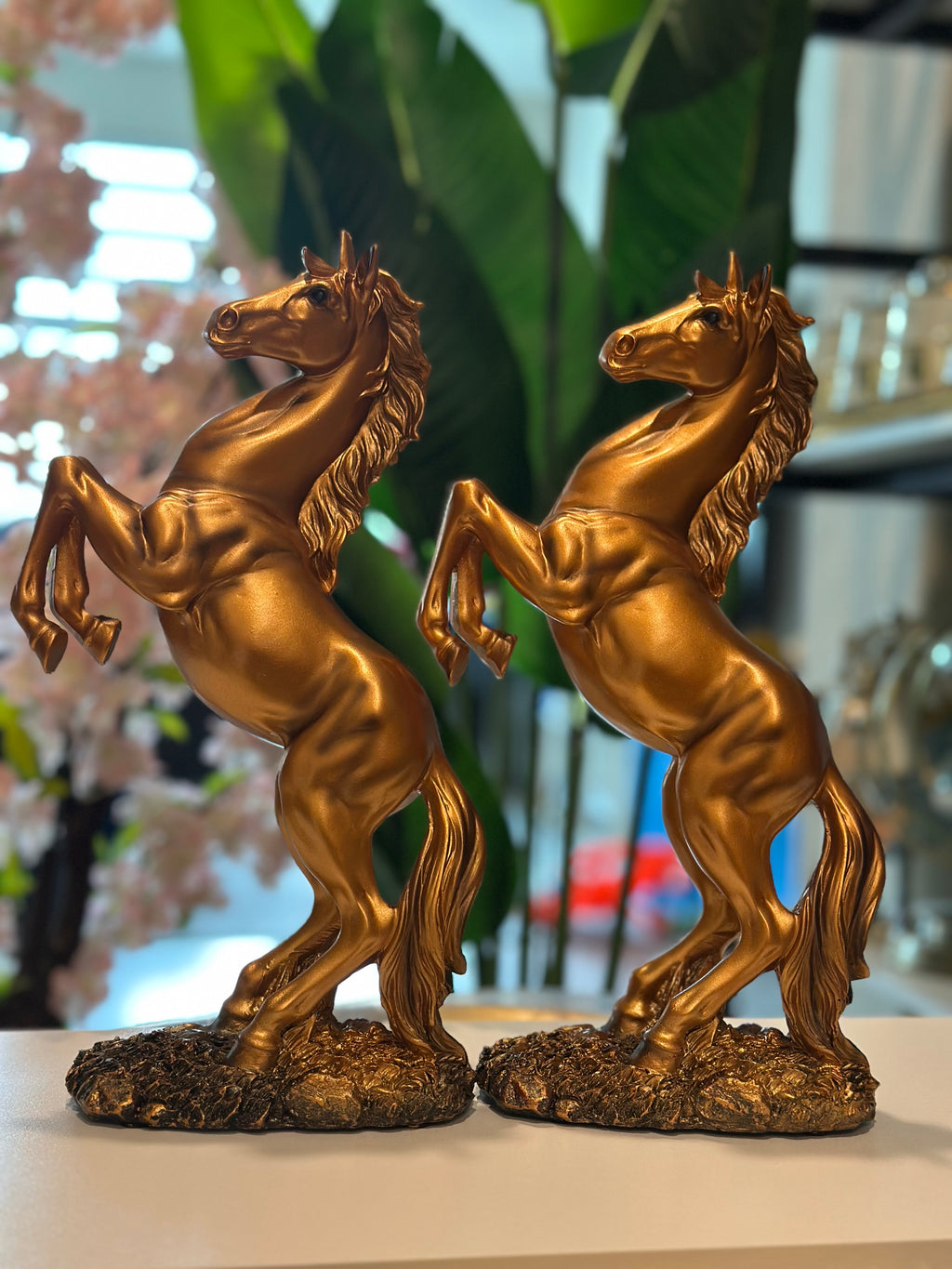 Golden Rearing Horse – Powerful Home Décor Statue