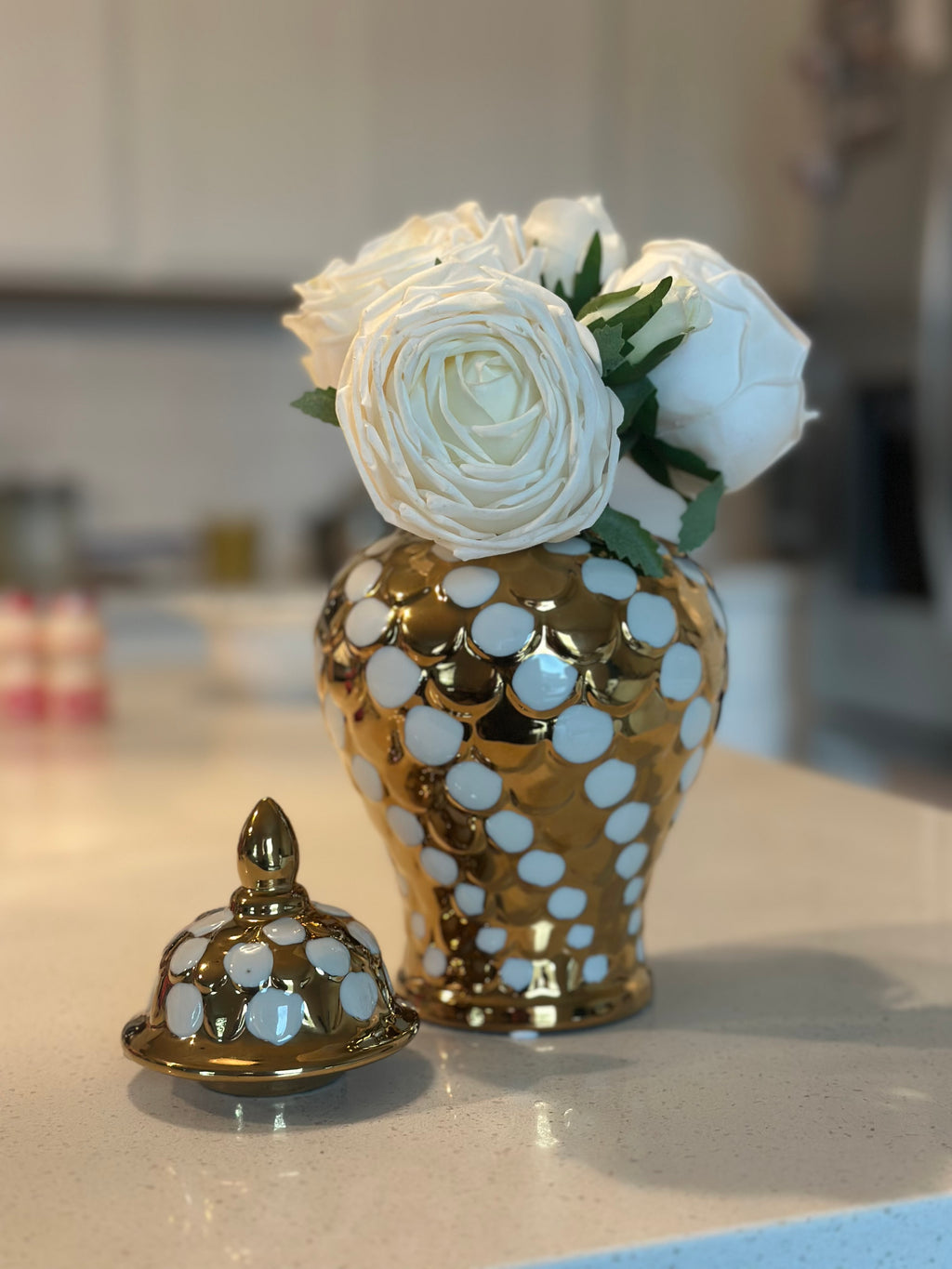 Polka Dots Ginger Jar - Premium Home Decor