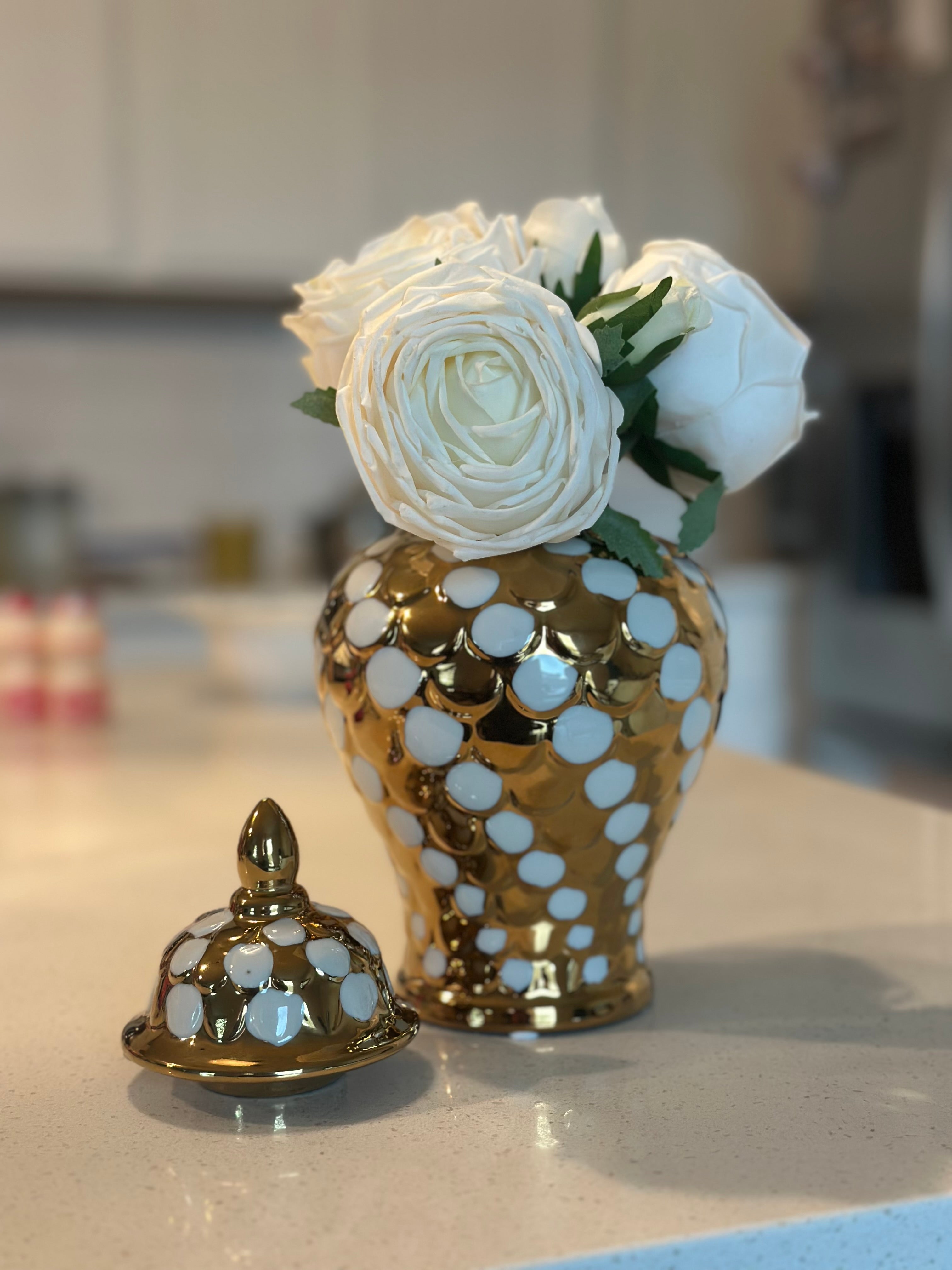 Polka Dots Ginger Jar - Premium Home Decor