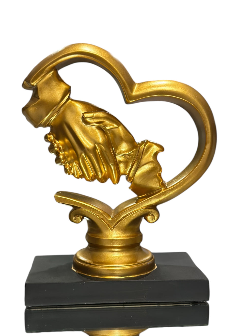 Golden Hand Shake in Heart