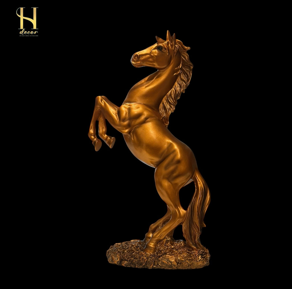 Golden Rearing Horse – Powerful Home Décor Statue