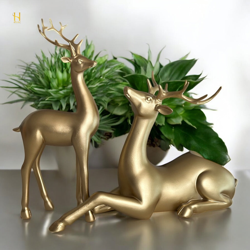 Golden Deer Wine Holder Set - Elegant Decor