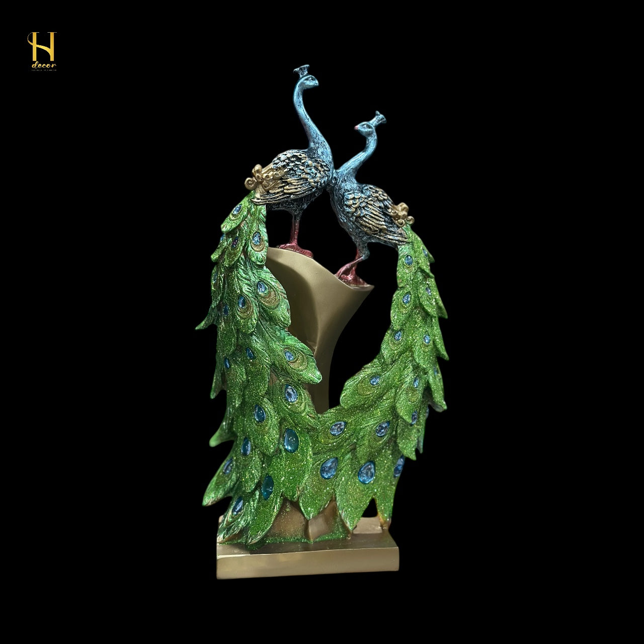 Two Peacocks facing each other