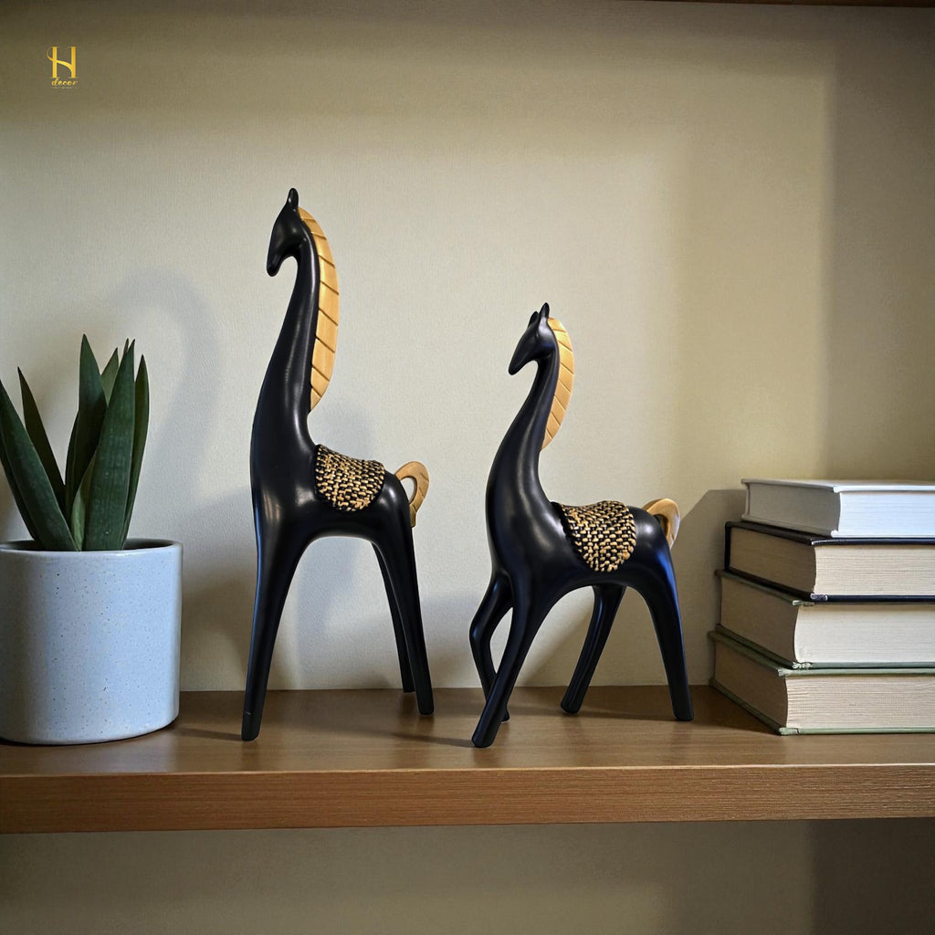 Black and Golden horses