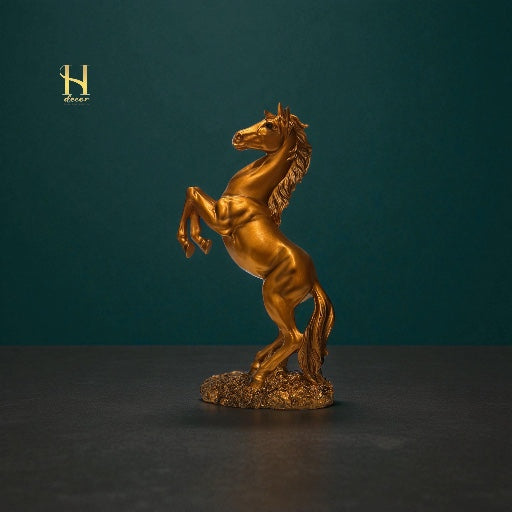 Golden Rearing Horse – Powerful Home Décor Statue