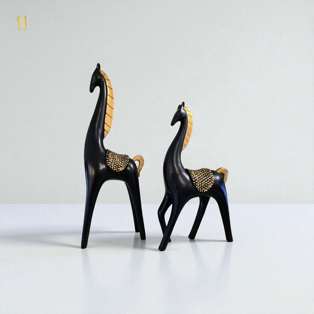 Black and Golden horses