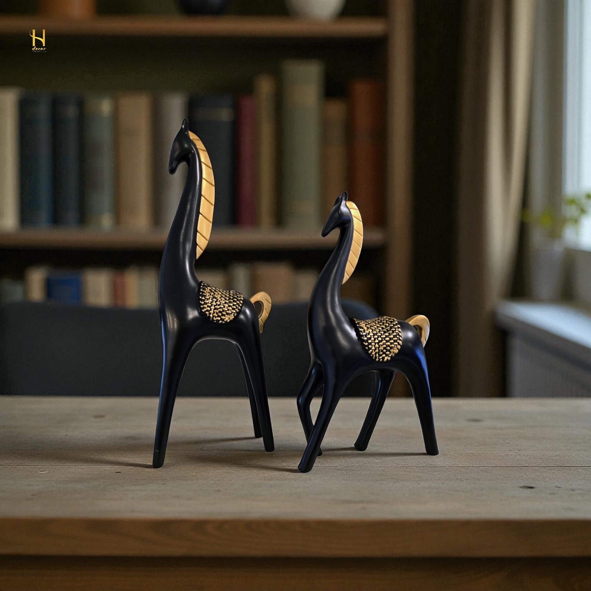 Black and Golden horses