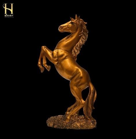 Golden Rearing Horse – Powerful Home Décor Statue
