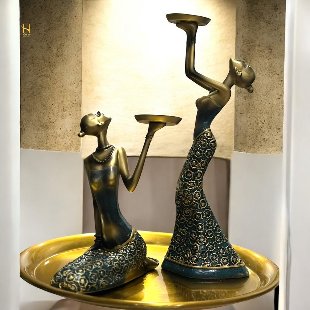 Graceful Ladies with Tray