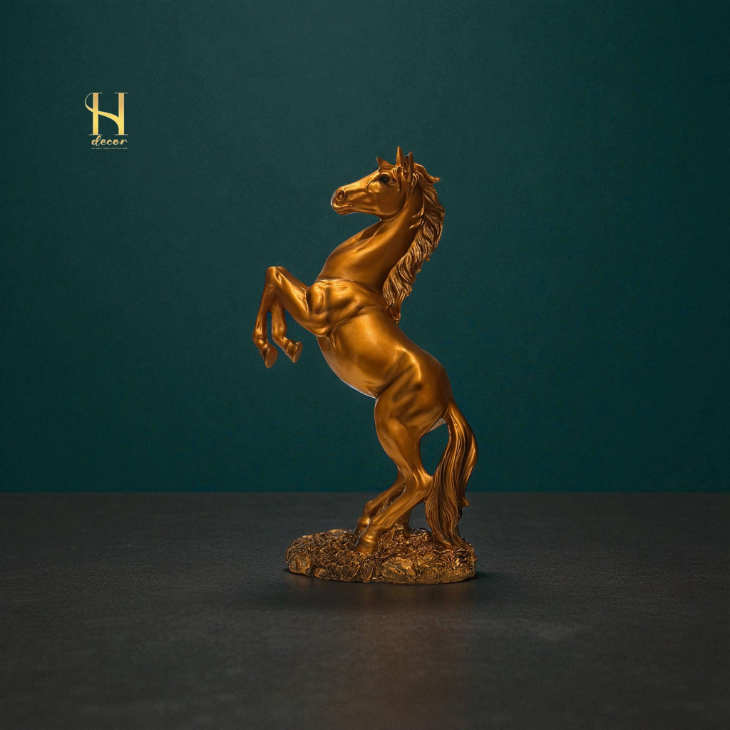 Golden Rearing Horse – Powerful Home Décor Statue