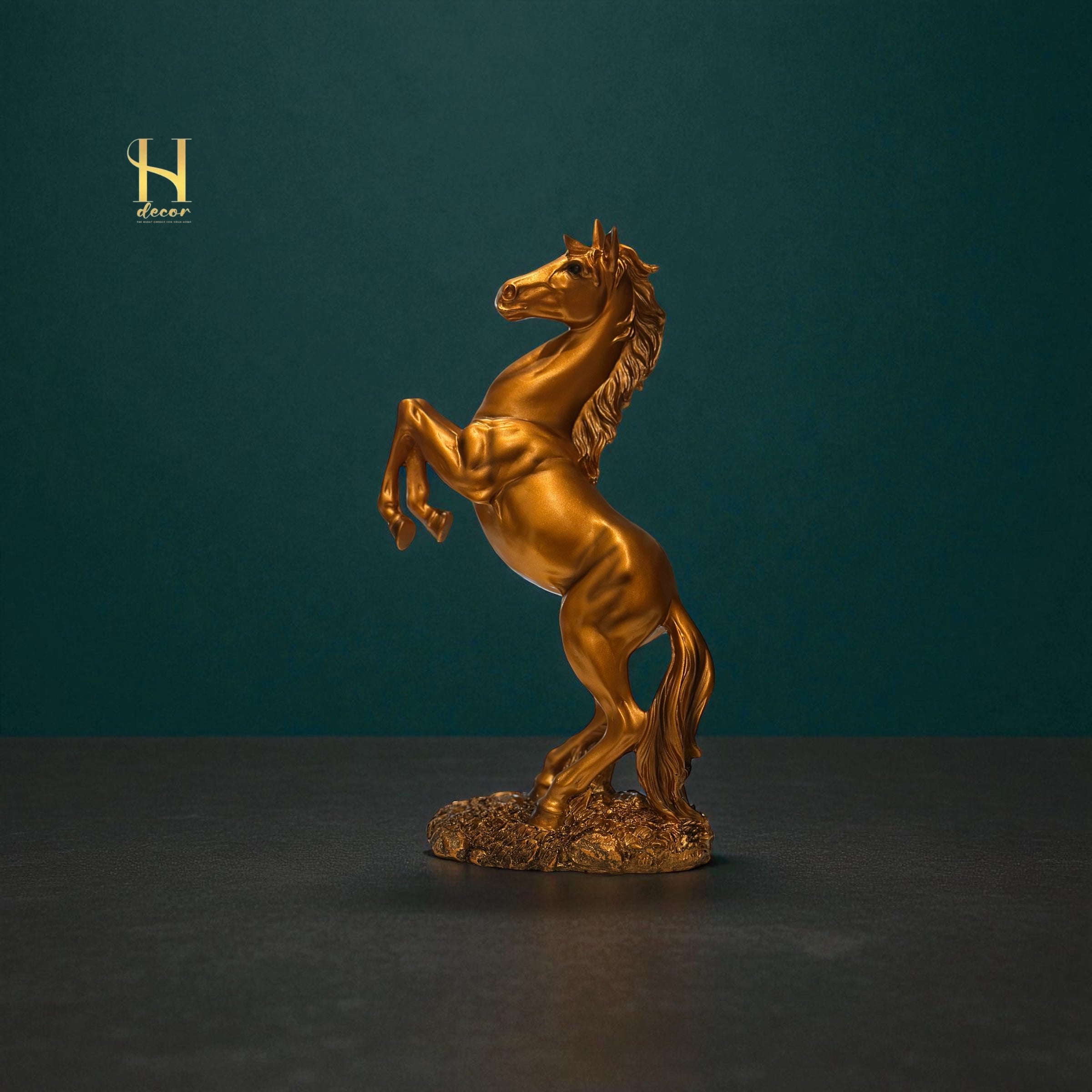Golden Rearing Horse – Powerful Home Décor Statue