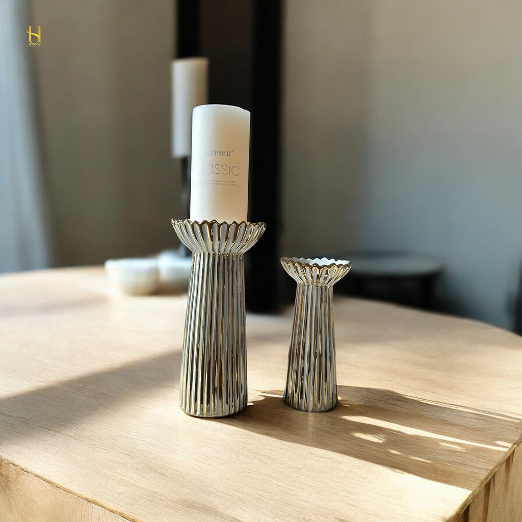White and Gold Candles stand