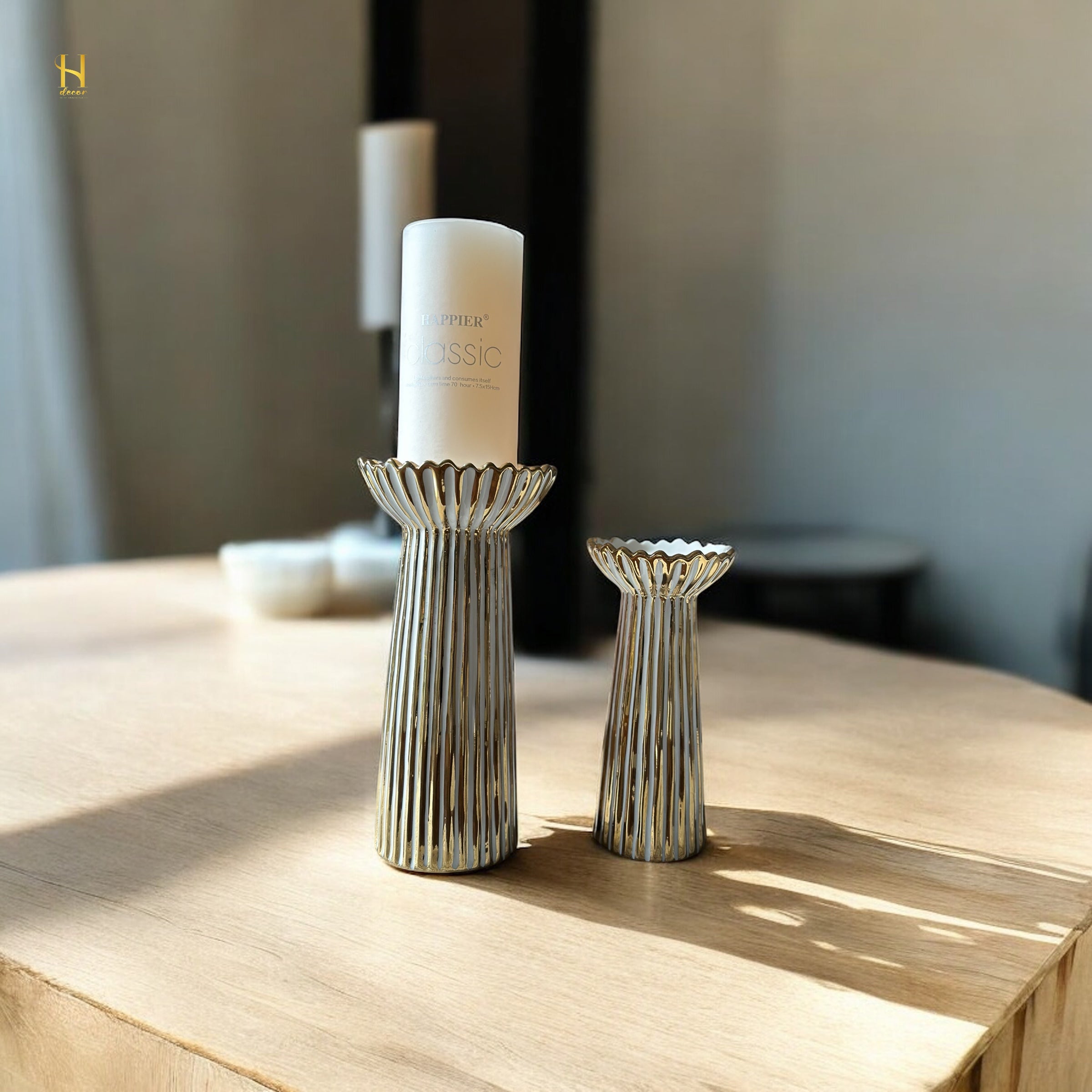 White and Gold Candles stand