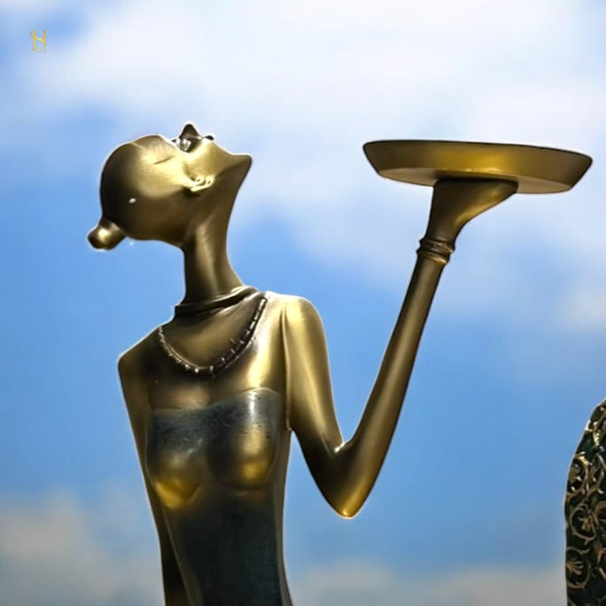 Graceful Ladies with Tray