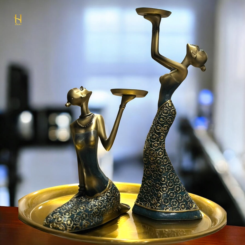 Graceful Ladies with Tray