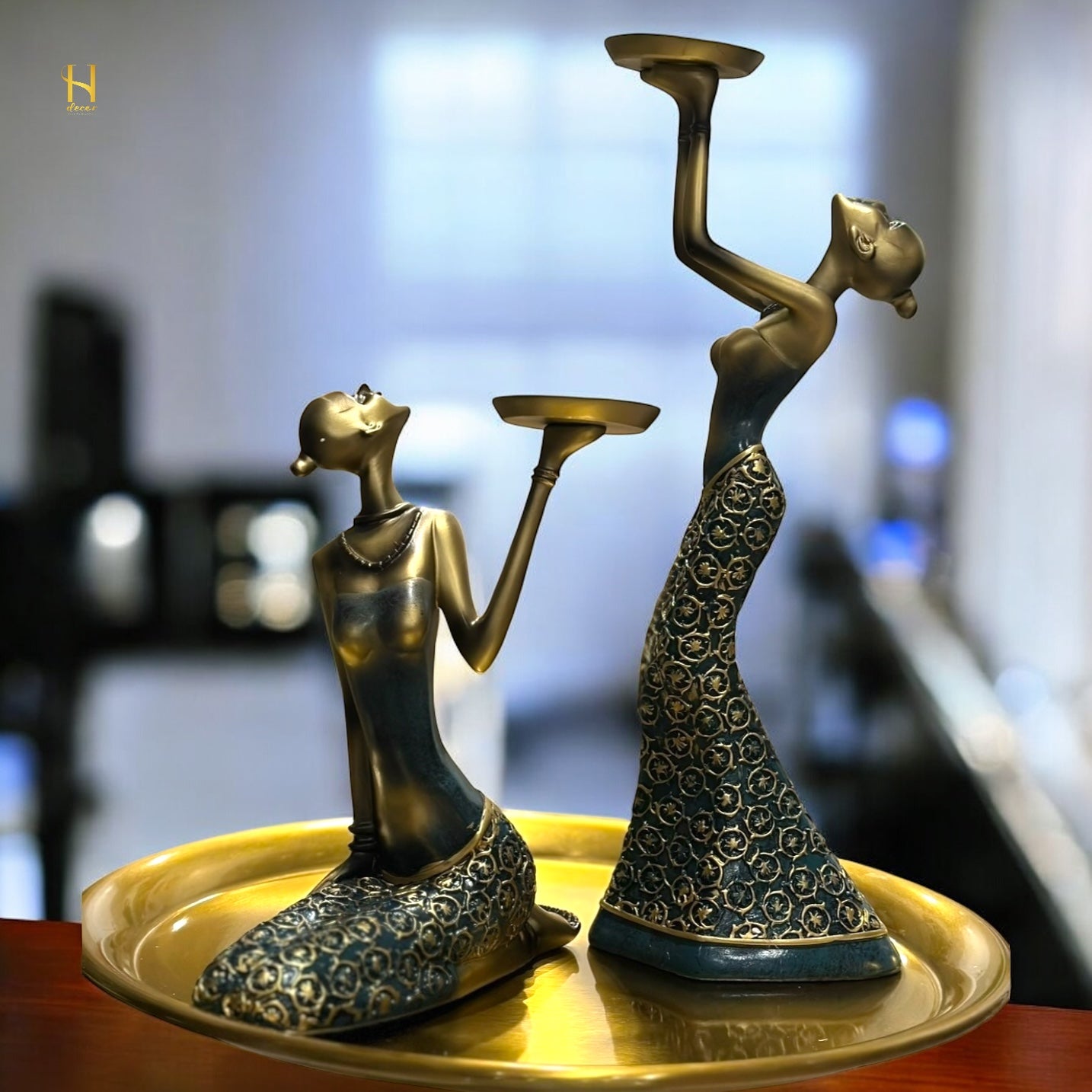 Graceful Ladies with Tray