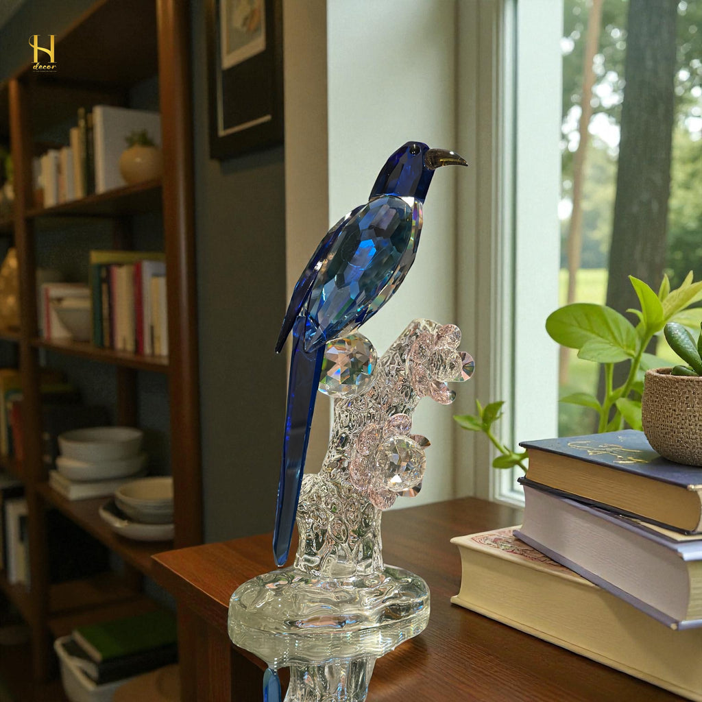 Crystal Bird sitting on a tree