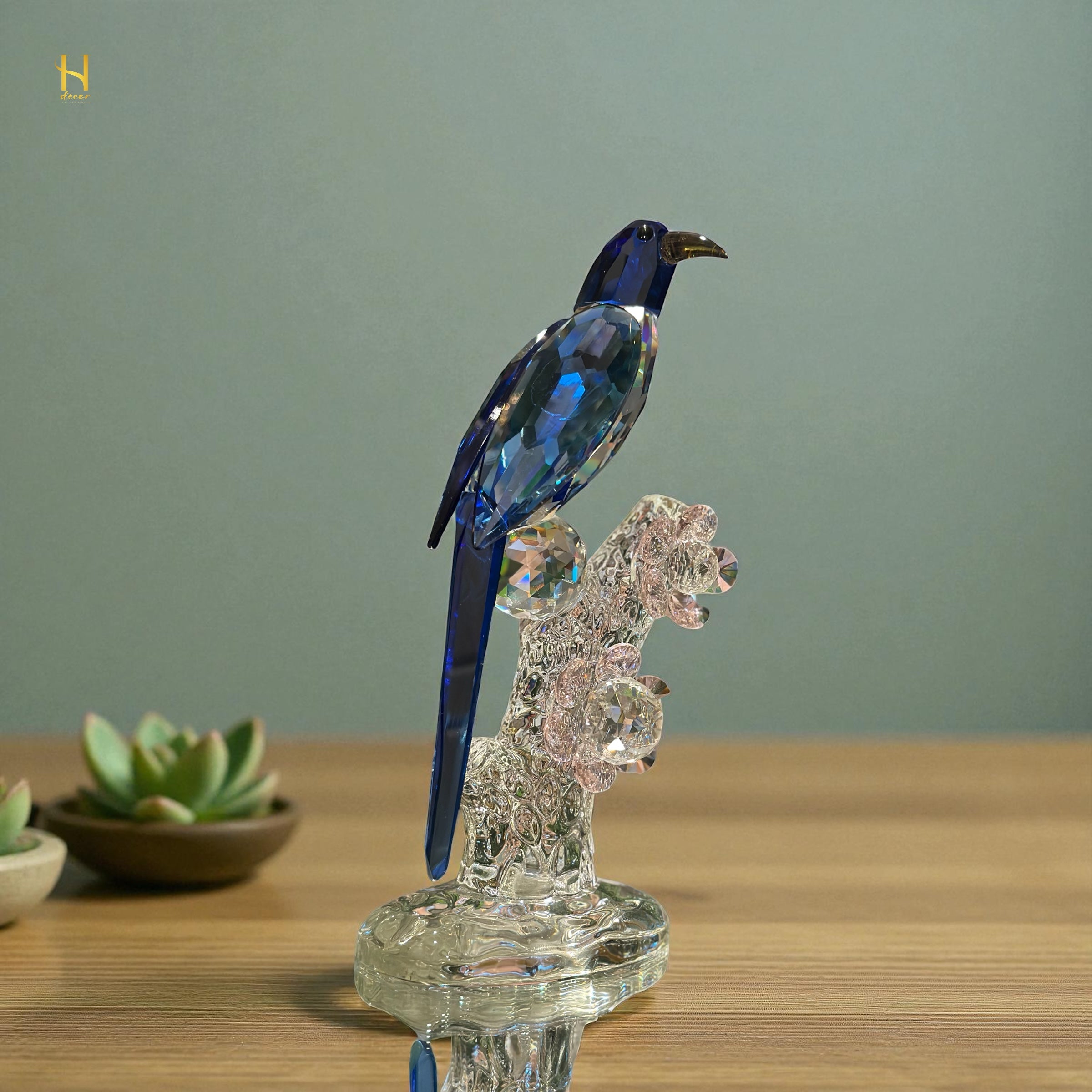 Crystal Bird sitting on a tree