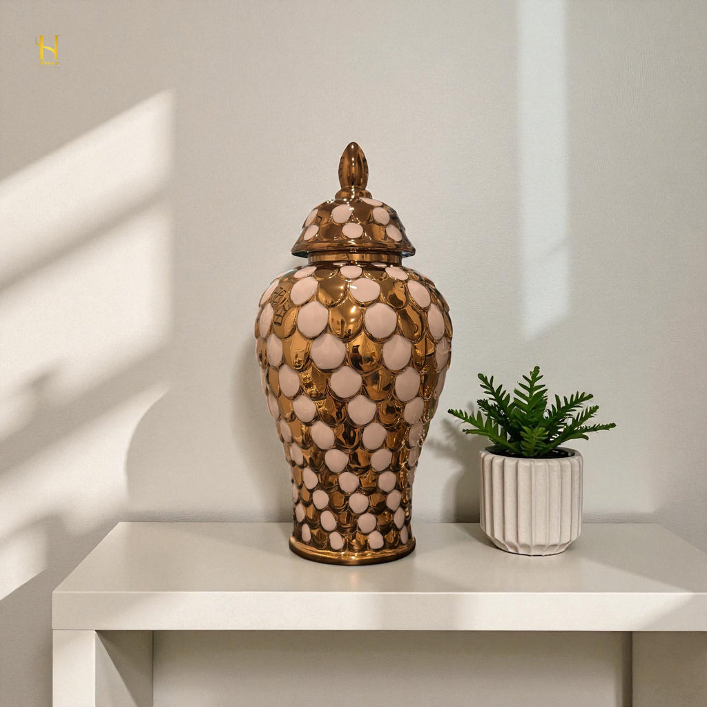 Polka Dots Ginger Jar - Premium Home Decor