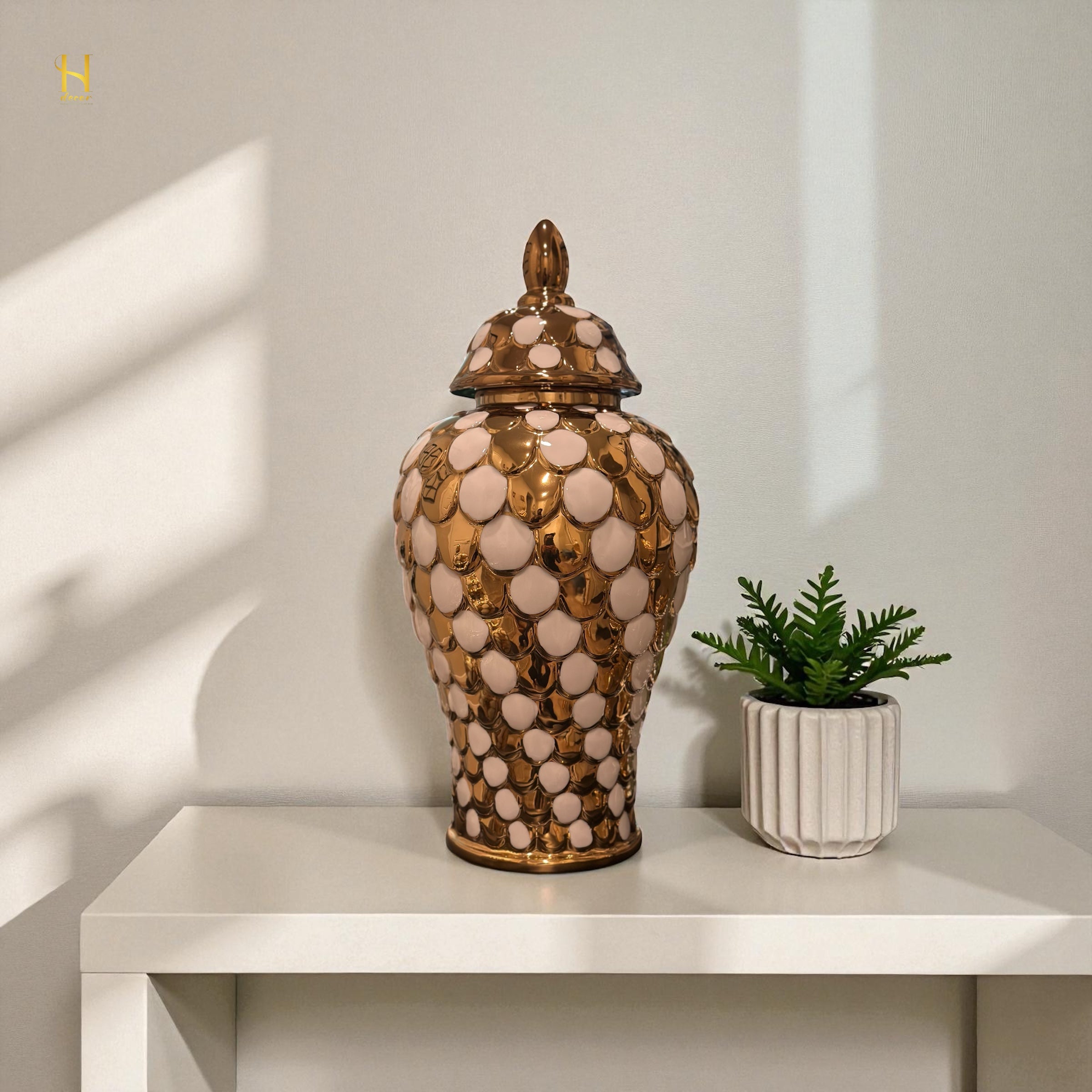 Polka Dots Ginger Jar - Premium Home Decor