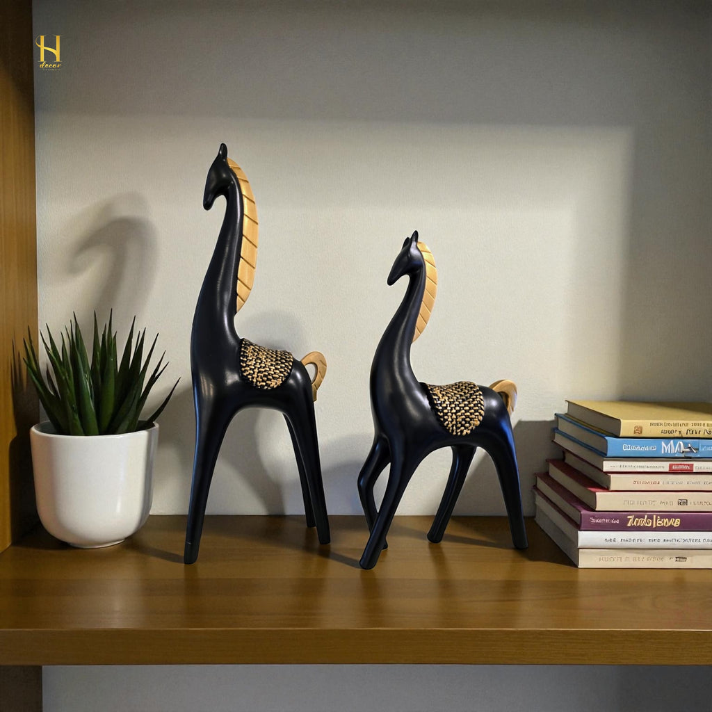 Black and Golden horses