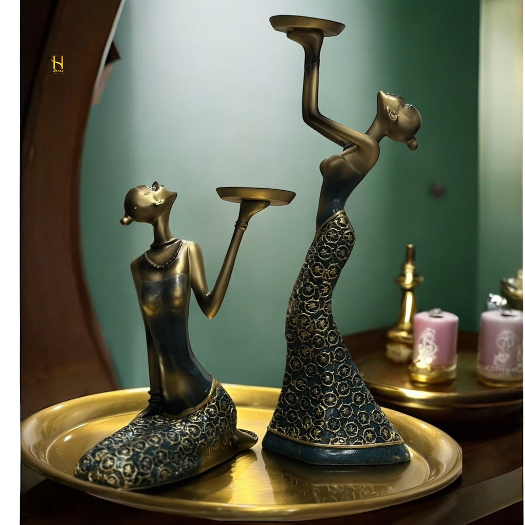 Graceful Ladies with Tray