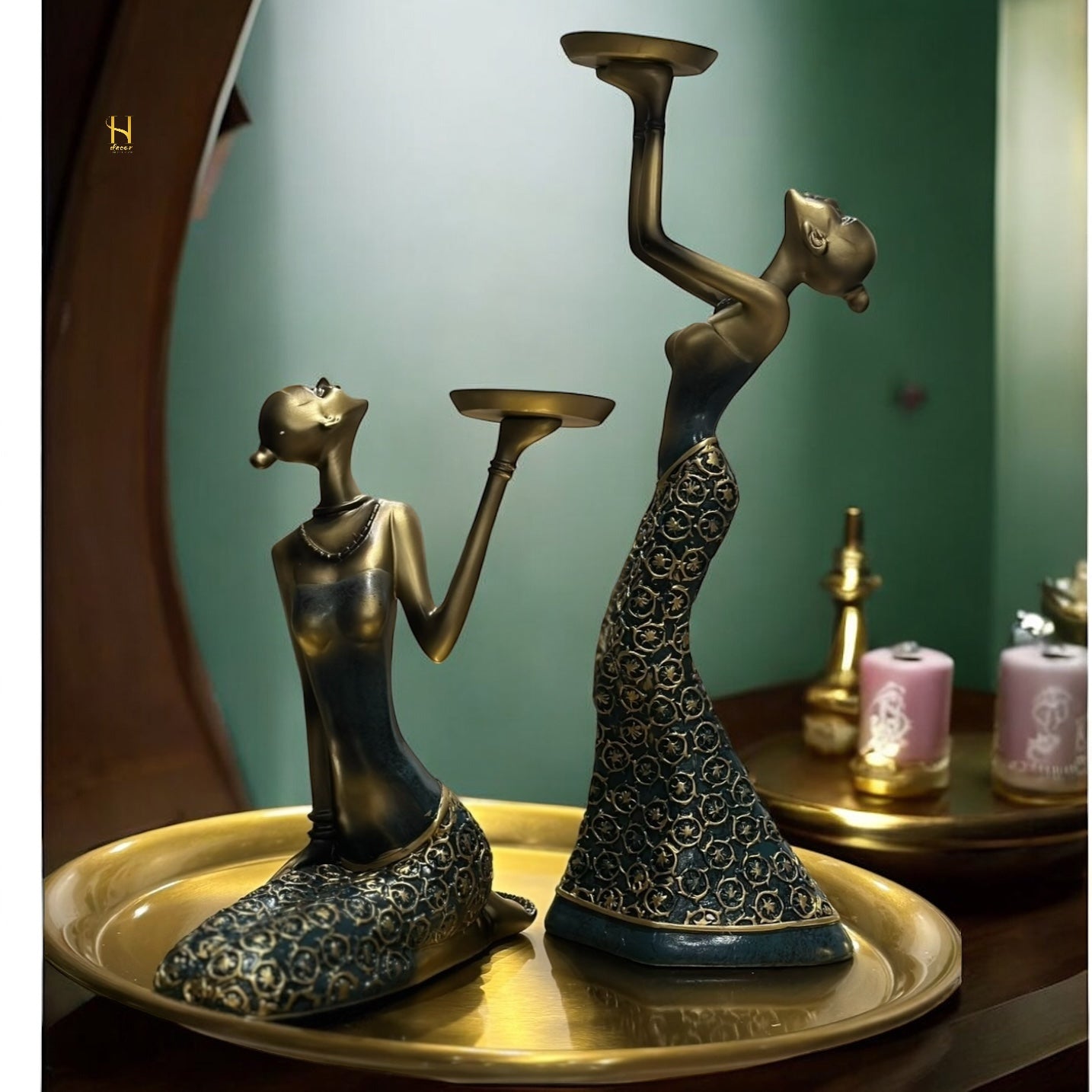 Graceful Ladies with Tray